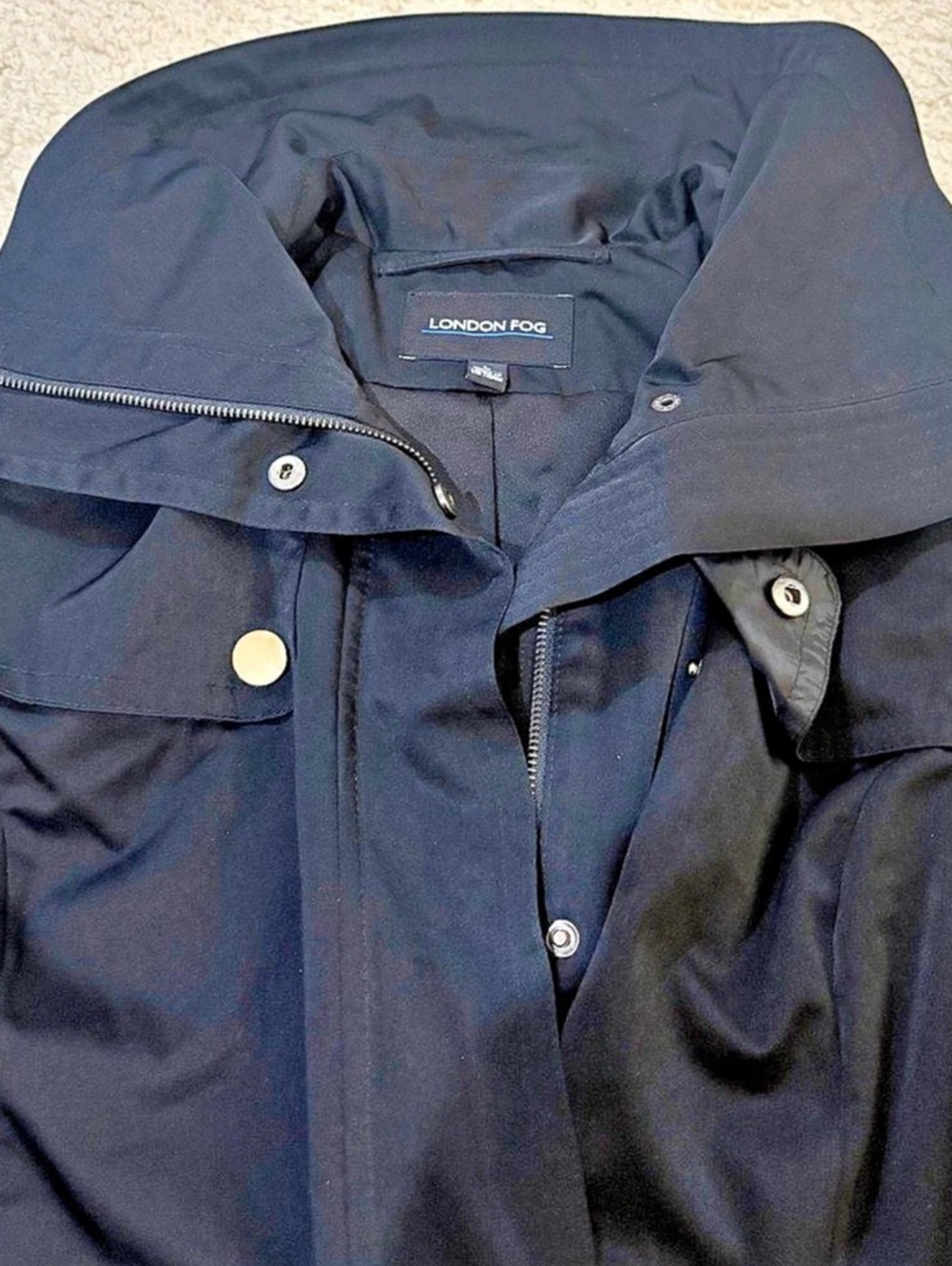 London Fog Black Utility Jacket Size Large Like New